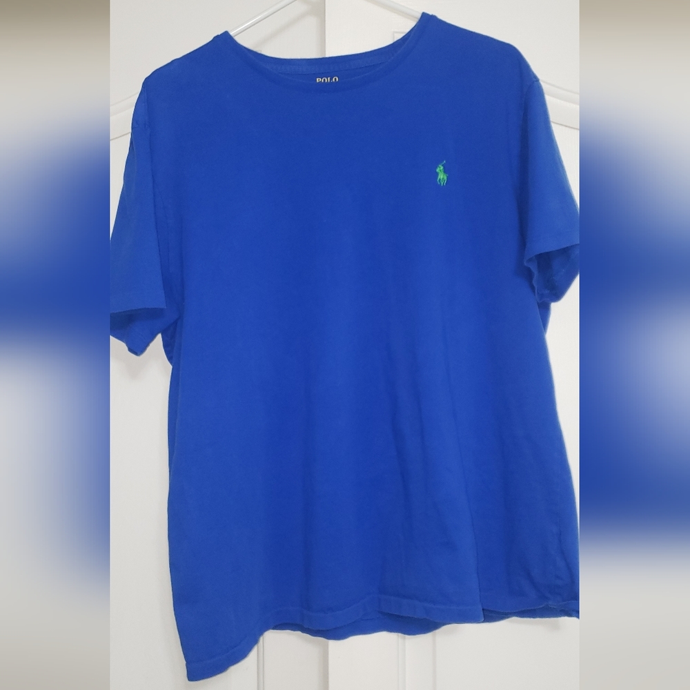 Polo Ralph Lauren mens T-shirt size XL gently used royal blue w/green emblem